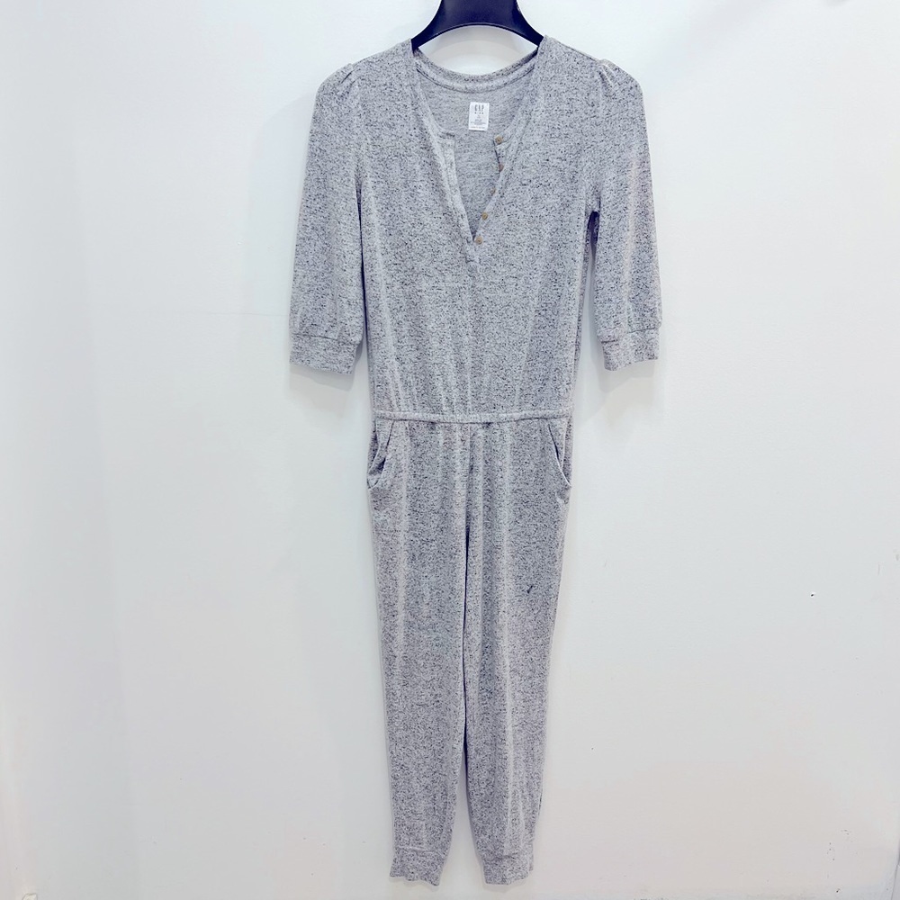 GAP kids heathered gray one piece coveralls